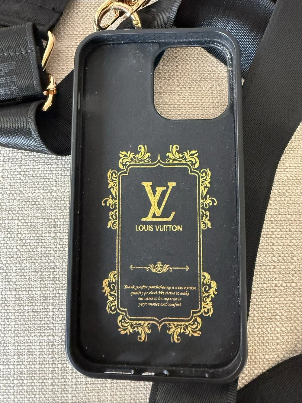Custom LV Monogram Crossbody iPhone 11 Pro Max Case w/ Adjustable Logo Strap